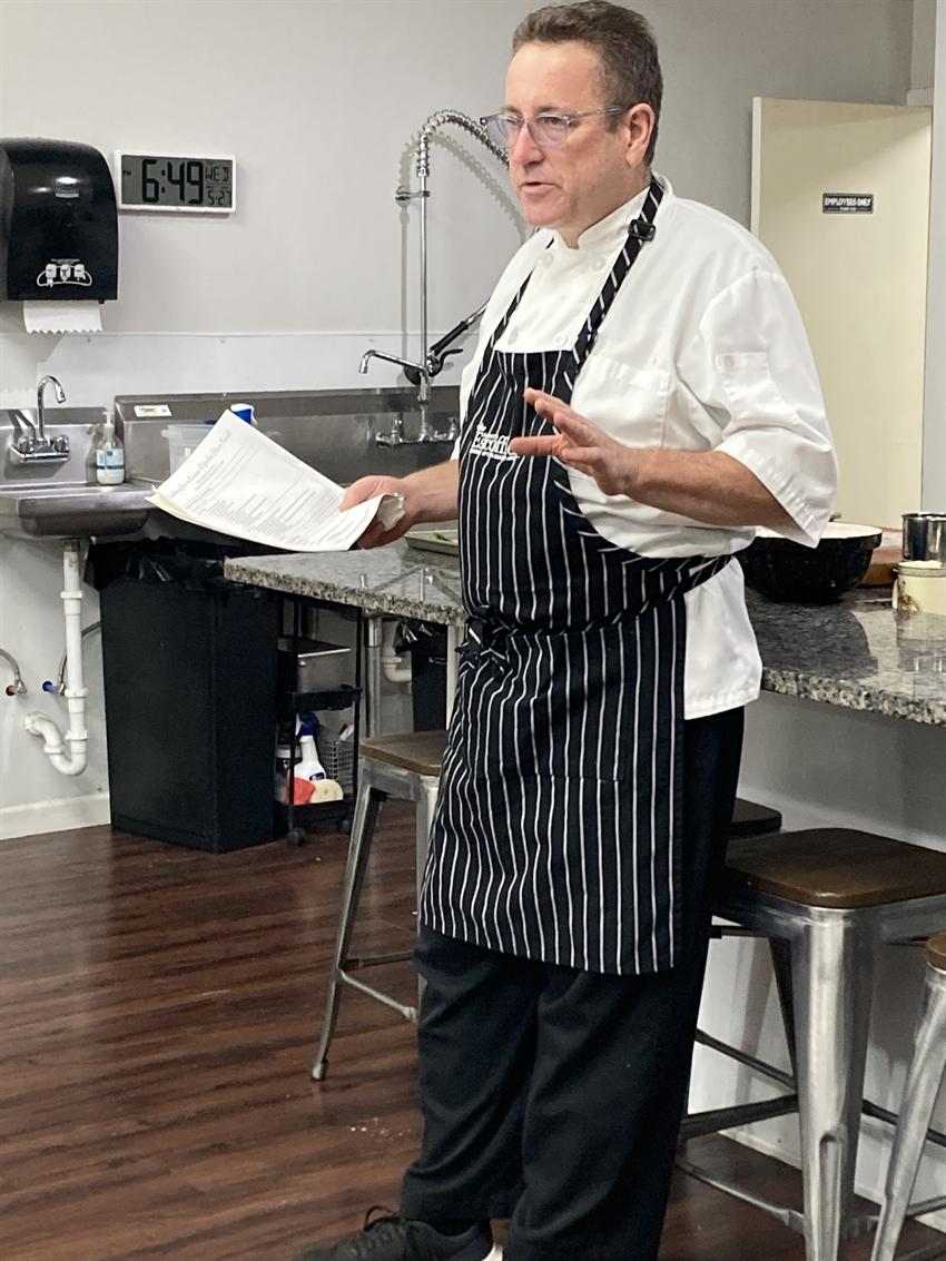 Chef Kevin leading a local food cooking class