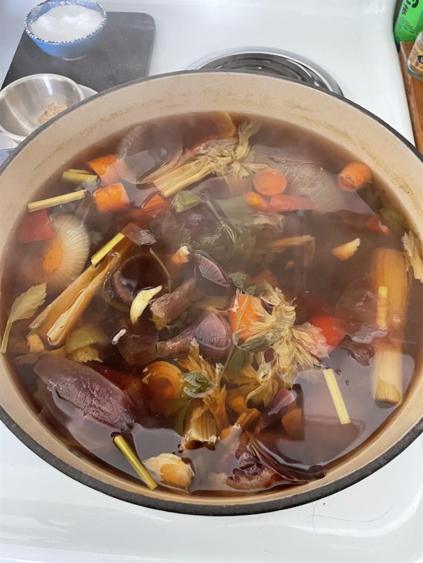 A bowl of soup made with local produce